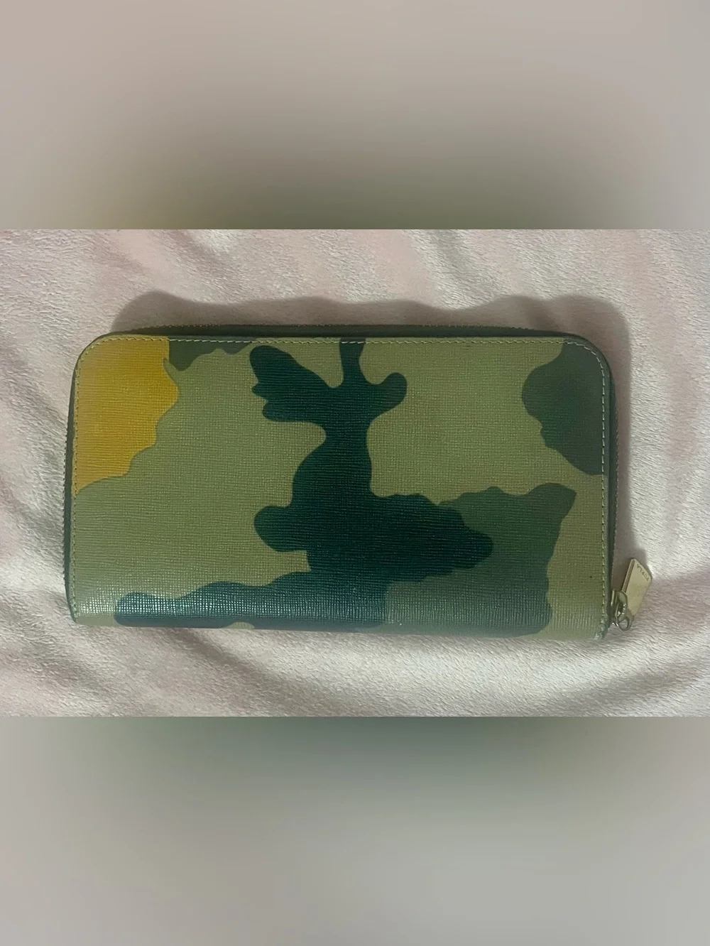 Furla Green and Yellow Camouflage Wallet
